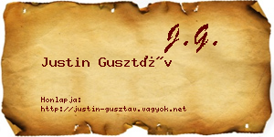 Justin Gusztáv névjegykártya