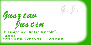 gusztav justin business card